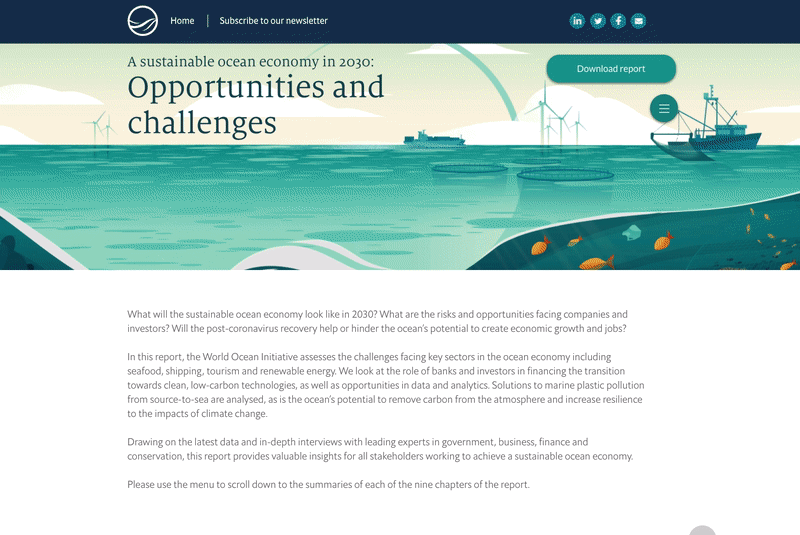 World Ocean Initiative hub — full page scroll